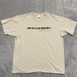 Vintage Bellagio Las Vegas T Shirt Graphic Logo Size XL Made in USA